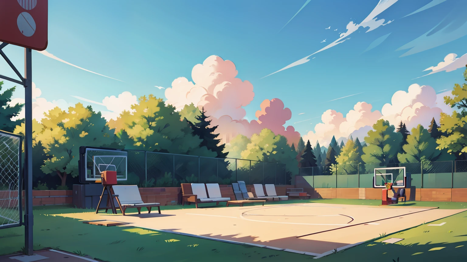 Scenes, landscape,Basketball Court