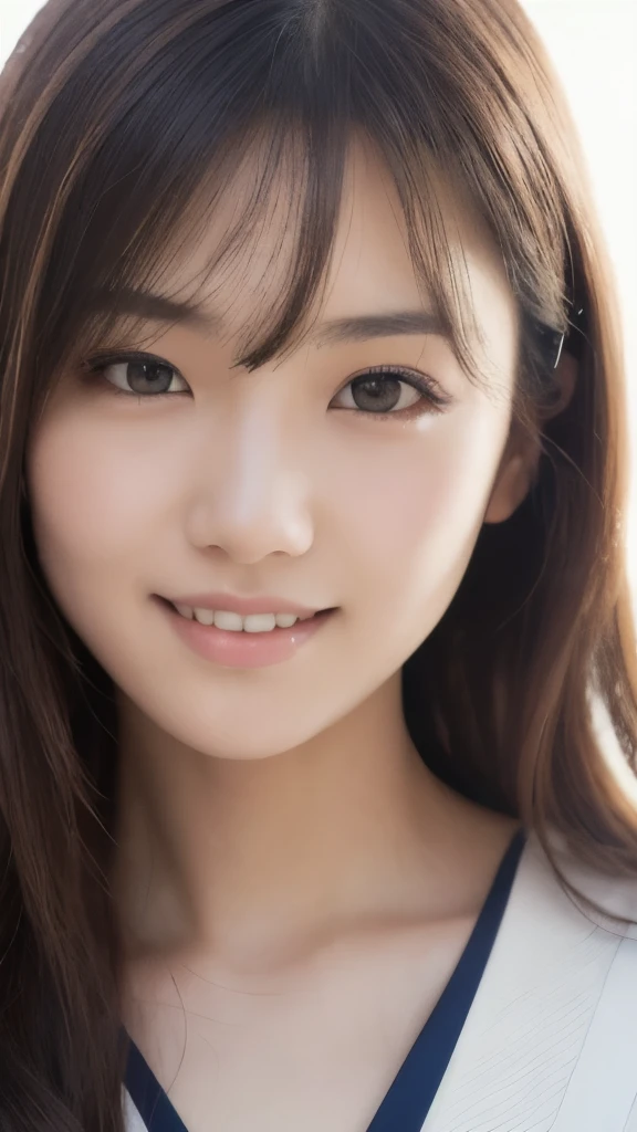 best quality, face focus, soft light, ultra high res, (photorealistic:1.4), RAW photo, Shinozaki Ai, white skin, kawaii,
1 Japanese girl, solo, cute, (smile), (pupil, lights in the eyes), detailed beautiful face, Medium-sized breasts,(high resolution detail of human skin texture),(long hair),(portrait), upper body, white traditional kimono, no makeup