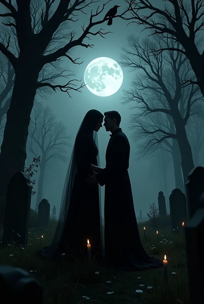 A dark wedding in the night