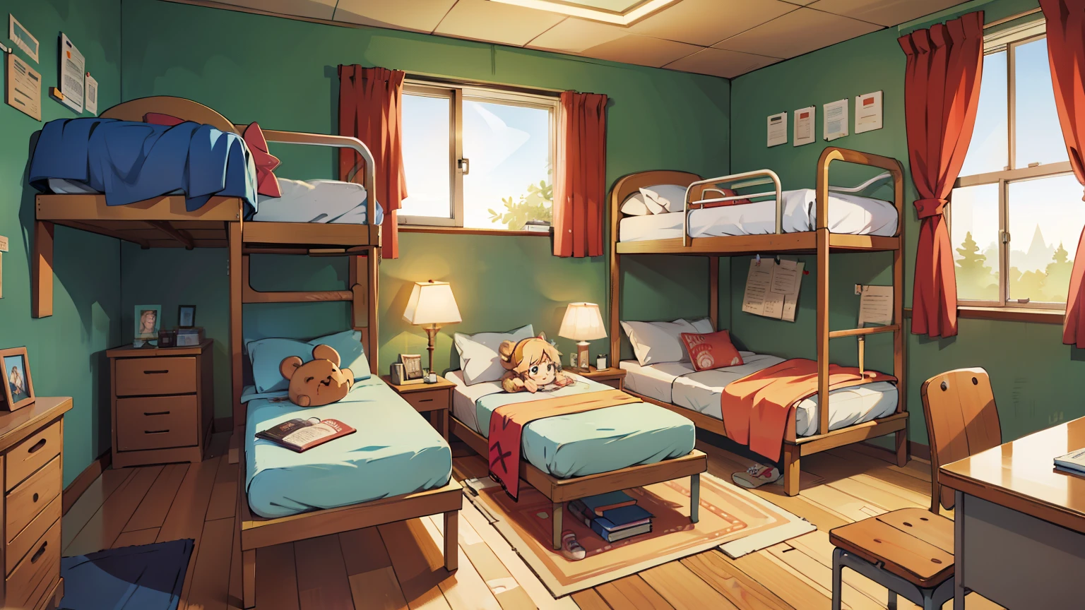 Four-person dormitory at school