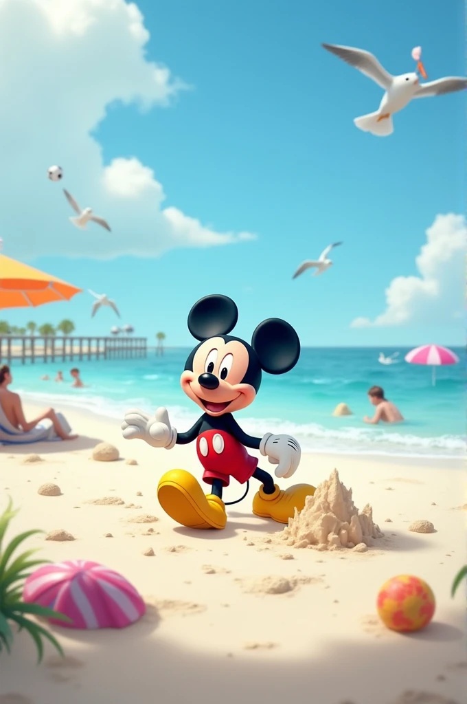 Mickey mouse na praia 