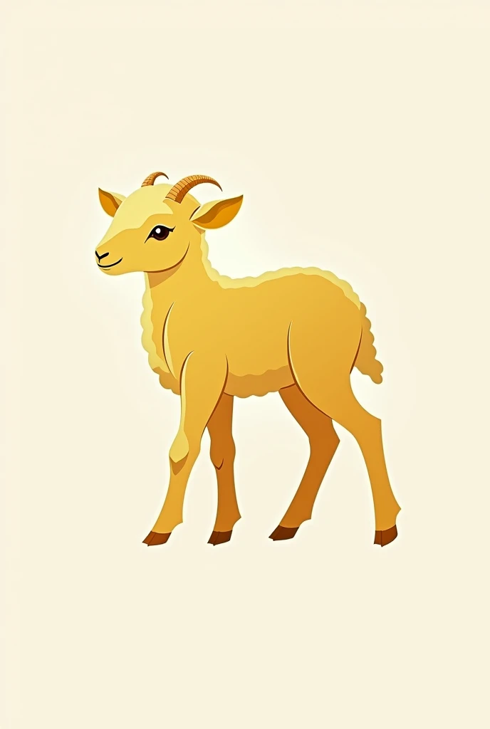 Draw the contour lines of a golden lamb, without filling in the style of contemporary iconography