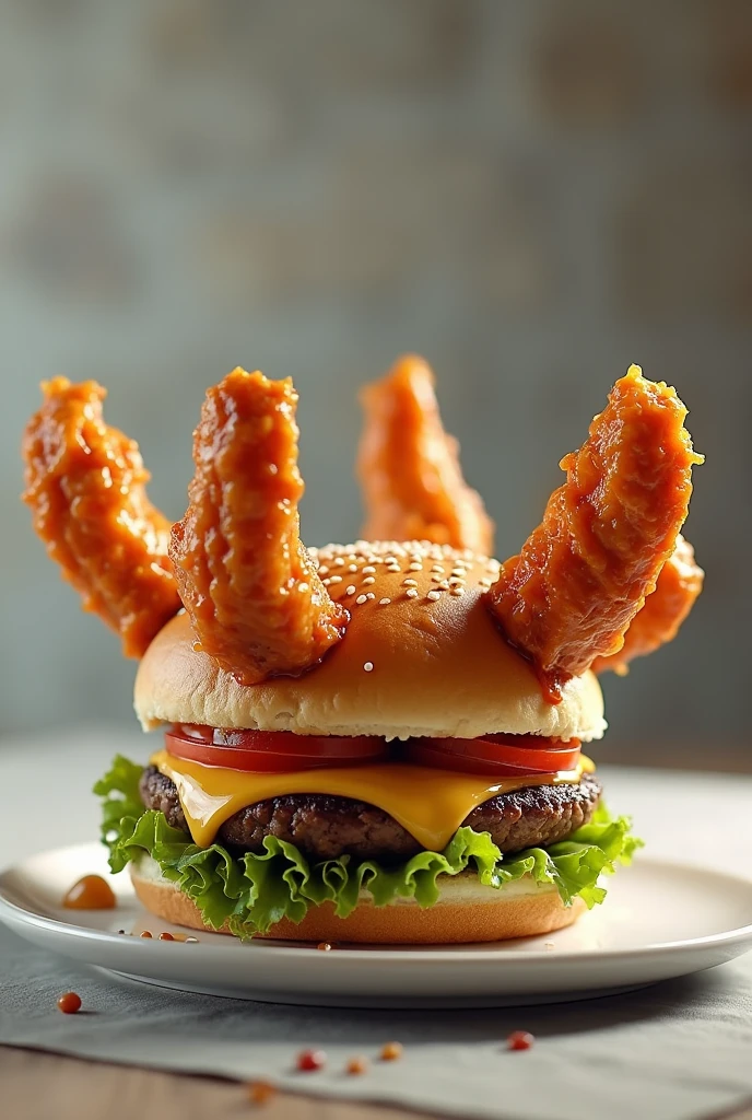 Burger with wings