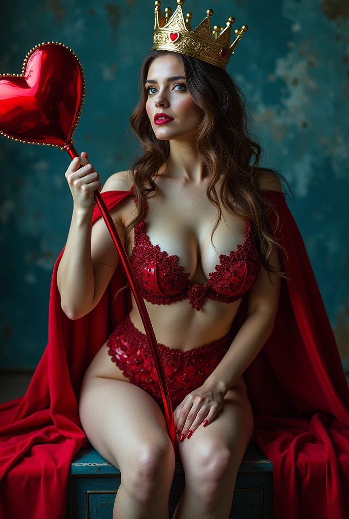 Red kimono open shoulders open legs beautiful breasts stockings black background red rose petals