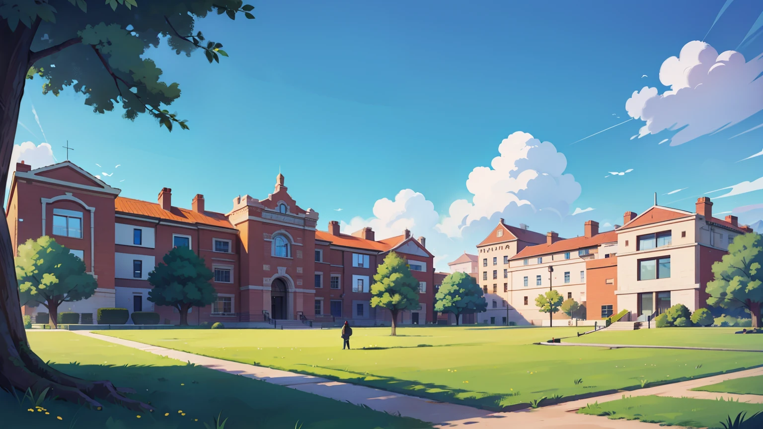 Campus and blue sky，nobody，Scenes，landscape