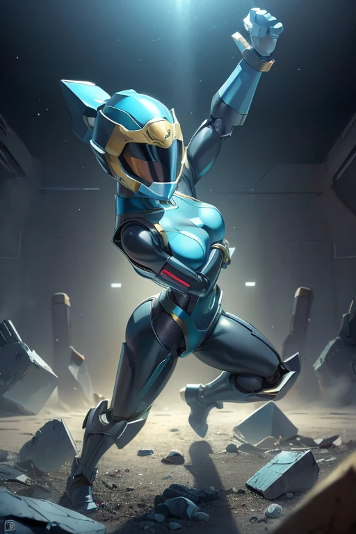 Helmetのデザイン,robot,Android,Primary school students ,Young girl,Pitch Resuit,Sentai Hero,Perfect outfit,Yoga Suit,robotジョイント,Plug Suit,Spacesuit,Full body illustration,Helmet,Face masks,フルFace masksをかぶっている、,Sentai Hero、front view
