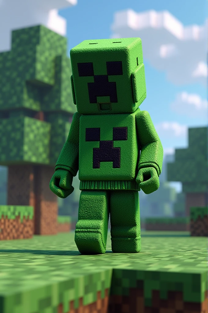 Make a Minecraft image that says EfraMine and a guy with a Creeper sweater skin