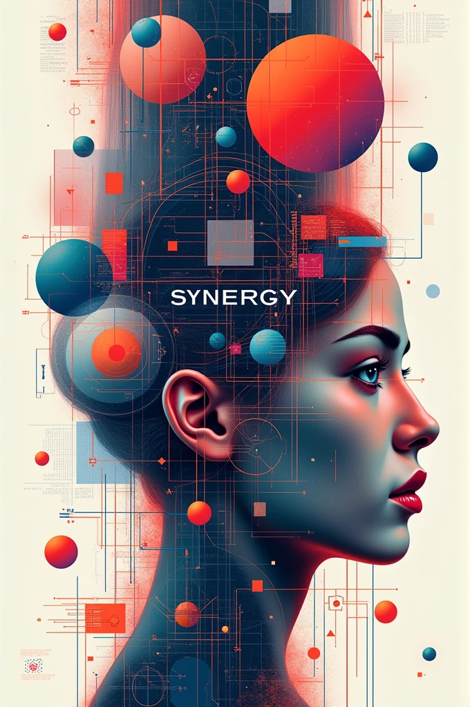 Create a technical poster with the title 'SYNERGY'
