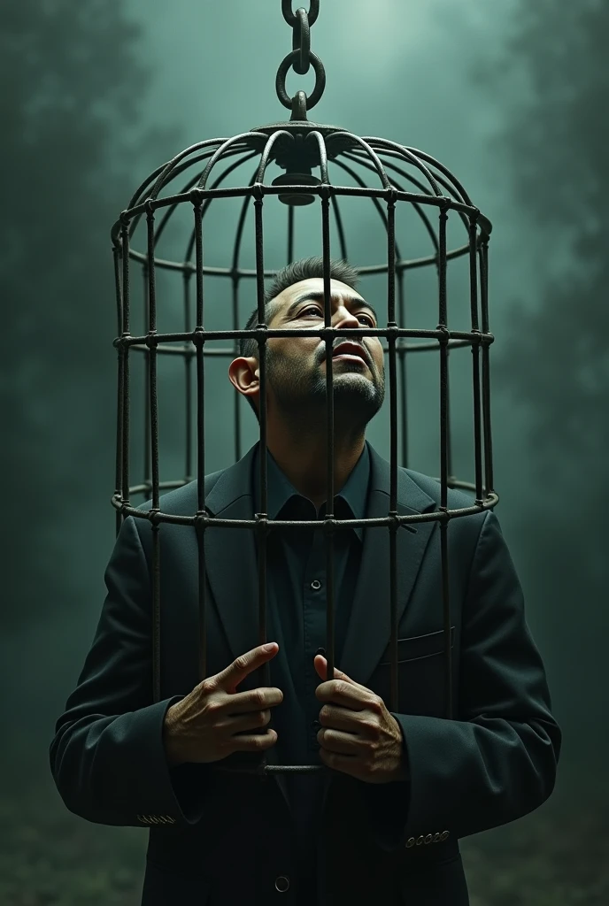 Salvador Illa stuck inside a cage
