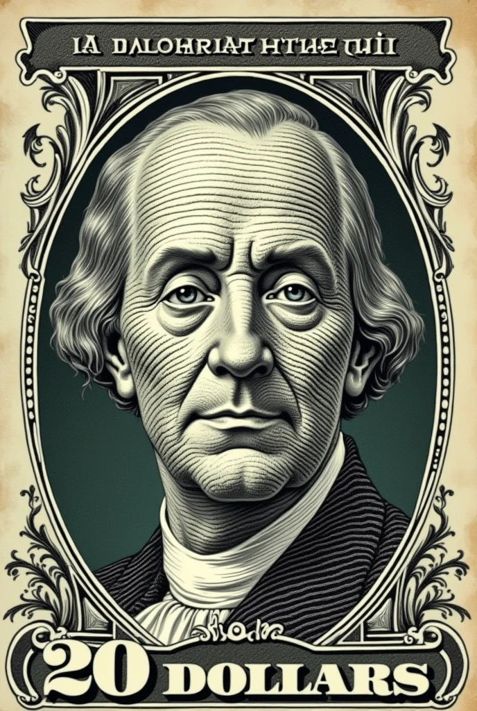 a 20 dollar bill with a friend's face on it