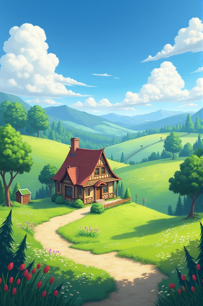 Beautiful Nature with the house and hill view 