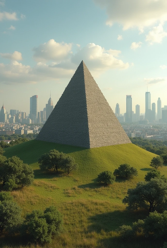 • Cunningham’s Knoll - The mini pyramid against a backdrop of the cityscape1., masterpiece, (realistic, photo-realistic:1.37), (masterpiece), best quality