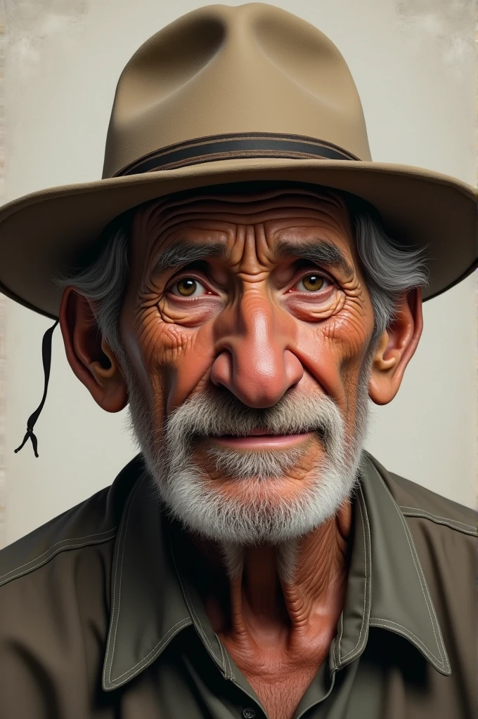 Old man latin Wearing hat Big nose wrinkles rotunda face