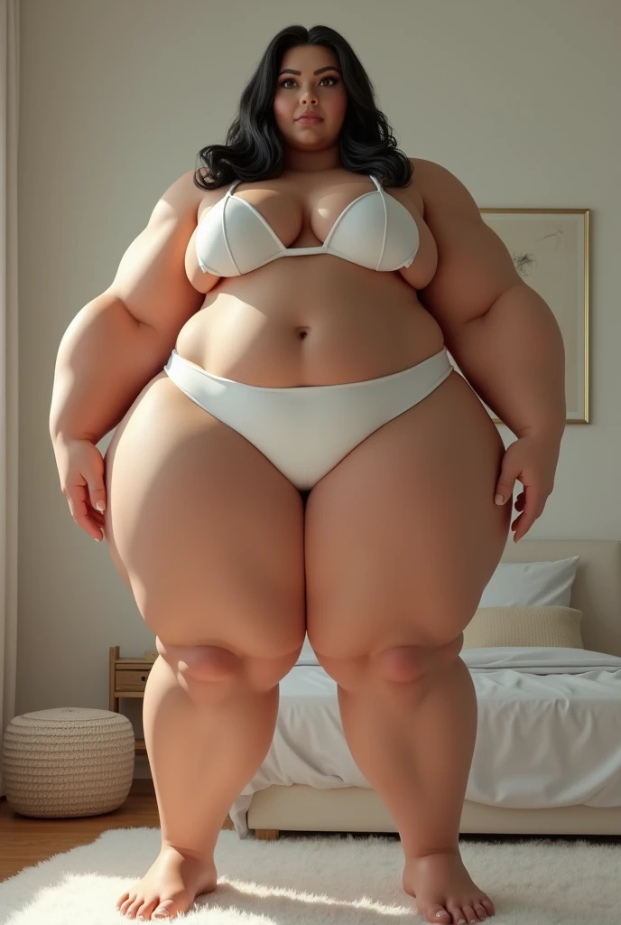 1 girl, furry, Toriel Dremurr, bedroom, fat ass, wide hips, curvy, slightly chubby, tall, full body, voluptuos, masterpiece, ultra high quality, detailed hands, detailed body, thong, detailed face, heels, blushed, shy, mature female,