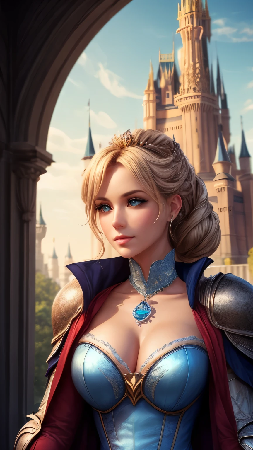 8k resolution, masterpiece, Highest quality, Award-winning works, unrealistic, Anatomically accurate skeleton, sole sexy lady, doaxvv_amy, healthy shaped body, 18-year-old, height: 158cm, Her size is B/W55/H88, Blonde long hair, Twin ponytail, break, Mysterious big blue eyes, Standard nose, eyeliner, Pink Lips,  hair band, Super huge swaying bust, sexy, Beautiful Skin, Armor with a complex structure, royal coat of arms, elegant, Very detailed, Digital Painting, artステーションコンセプトart, Smooth, Sharp focus, shape, artジャム、Greg Rutkowski、Alphonse Mucha、William Adolphe Bouguereau、art：Stephanie Law , Royal Jewel, nature, Full Shot, Symmetric, Greg Rutkowski, Charlie Bowwater, beep, Unreal 5, Surreal, Dynamic Lighting, ファンタジーart, Complex colors, Colorful magic circle, flash, dynamic sexy poses, A kind smile, Mysterious Background, aura, A gentle gaze, break, Small faint lights and flying fireflies, night, lanthanum, Double Exposure, silhouette(Cinderella Castle, Outdoor, Female Knight, salute:1.3)