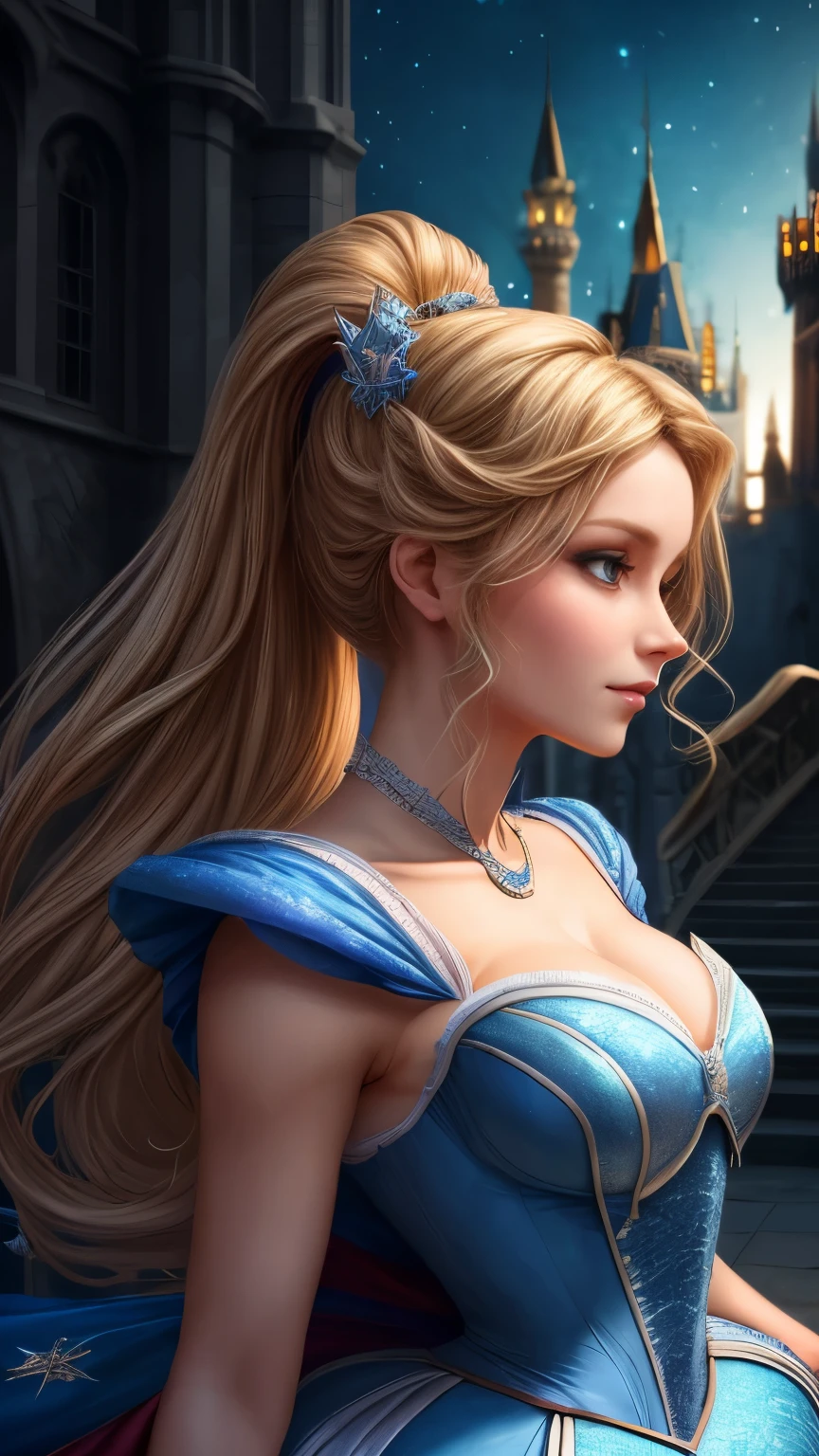 8k resolution, masterpiece, Highest quality, Award-winning works, unrealistic, Anatomically accurate skeleton, sole sexy lady, doaxvv_amy, healthy shaped body, 18-year-old, height: 158cm, Her size is B/W55/H88, Blonde long hair, Twin ponytail, break, Mysterious big blue eyes, Standard nose, eyeliner, Pink Lips,  hair band, Super huge swaying bust, sexy, Beautiful Skin, Armor with a complex structure, royal coat of arms, elegant, Very detailed, Digital Painting, artステーションコンセプトart, Smooth, Sharp focus, shape, artジャム、Greg Rutkowski、Alphonse Mucha、William Adolphe Bouguereau、art：Stephanie Law , Royal Jewel, nature, Full Shot, Symmetric, Greg Rutkowski, Charlie Bowwater, beep, Unreal 5, Surreal, Dynamic Lighting, ファンタジーart, Complex colors, Colorful magic circle, flash, dynamic sexy poses, A kind smile, Mysterious Background, aura, A gentle gaze, break, Small faint lights and flying fireflies, night, lanthanum, Double Exposure, silhouette(Cinderella Castle, Outdoor, Female Knight, salute:1.3)