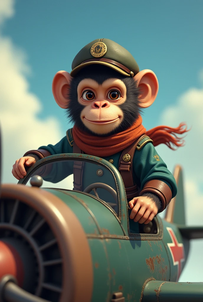 Monkey flying plane