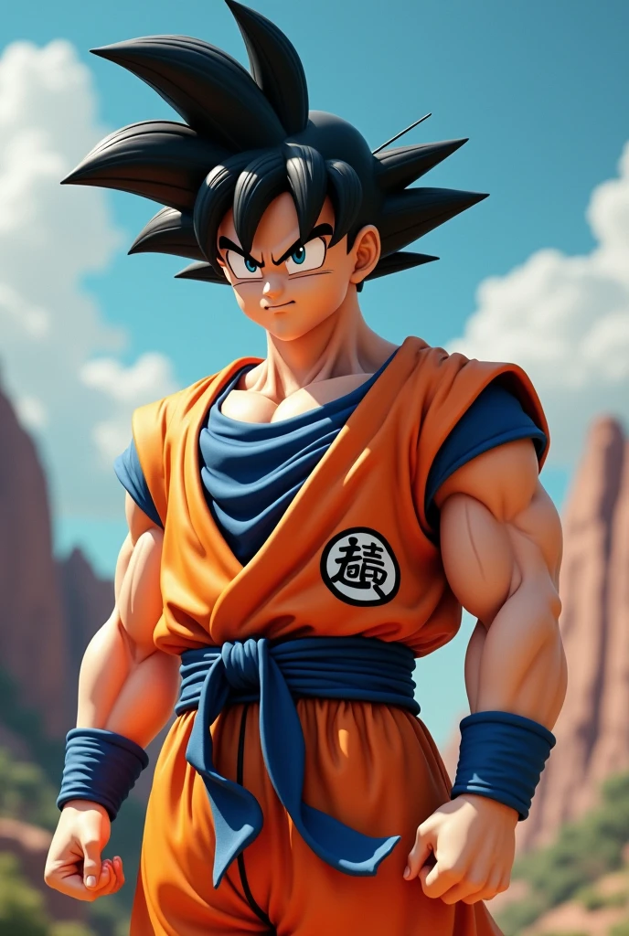 Realistic Goku as a Pokemon Trainer, 3d