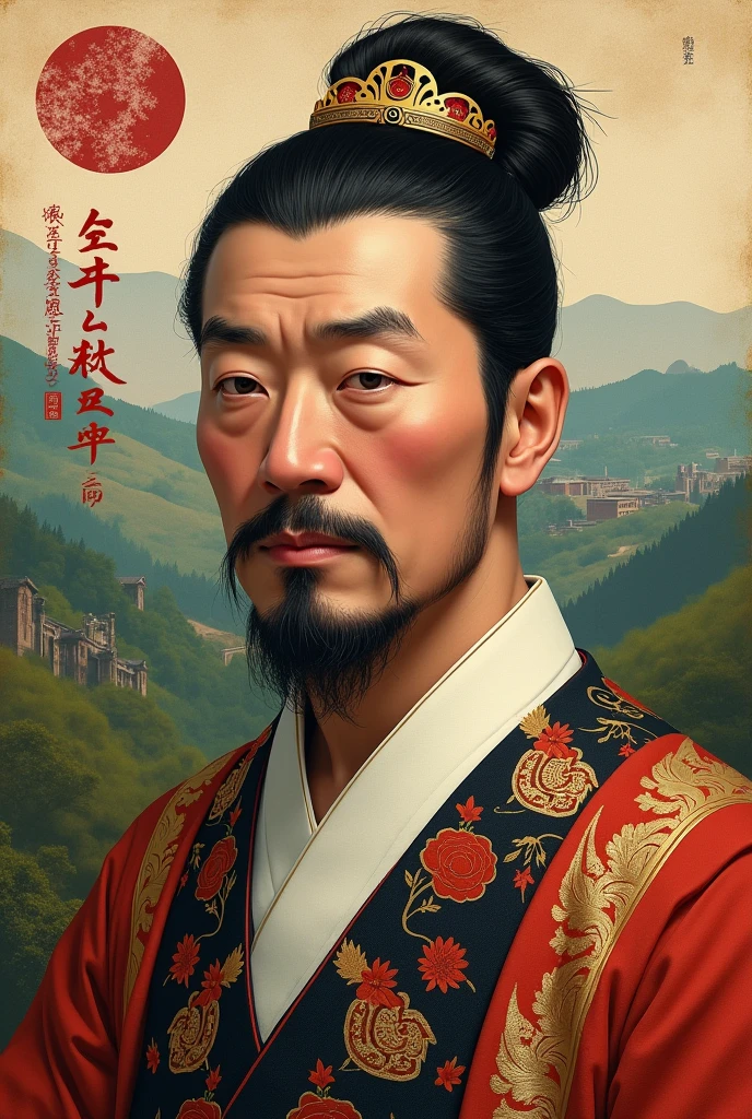 Portrait of emperor meiji natural man-made