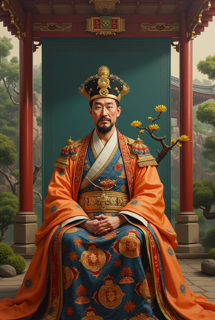 Portrait of emperor meiji natural man-made