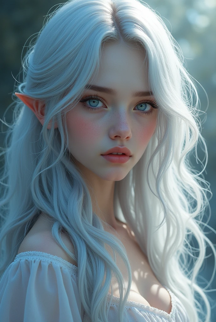 Girl with long silver hair
