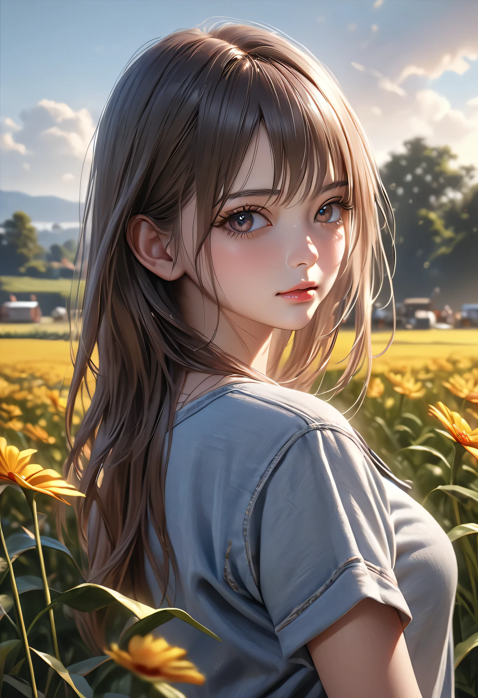 high quality, (soro girl), best quality, 4k, 8k, highres, (masterpiece:1.2),ultra-detailed, (realistic, photorealistic, photo-realistic:1.37), looking at viewer, field