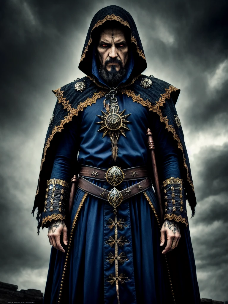(extremely detailed 8k wallpaper),a medium shot photo of a fearful necromancer, Intricate, High Detail, dramatic