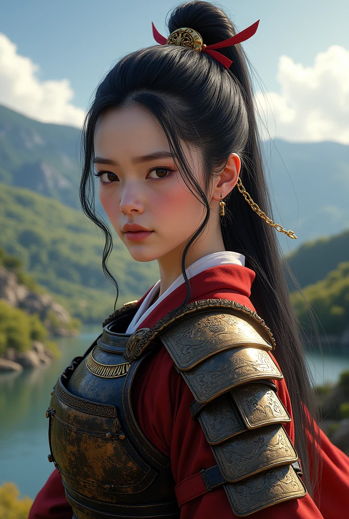 Portrait of real tomoe gozen natural man-made