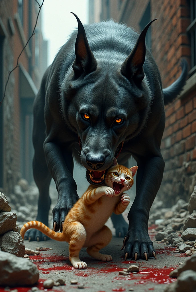 Dog eat cat