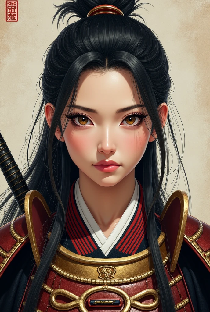 Portrait of real tomoe gozen natural man-made 
