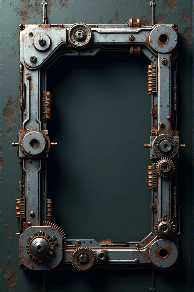 A profile picture frame themed around industrial technology front view