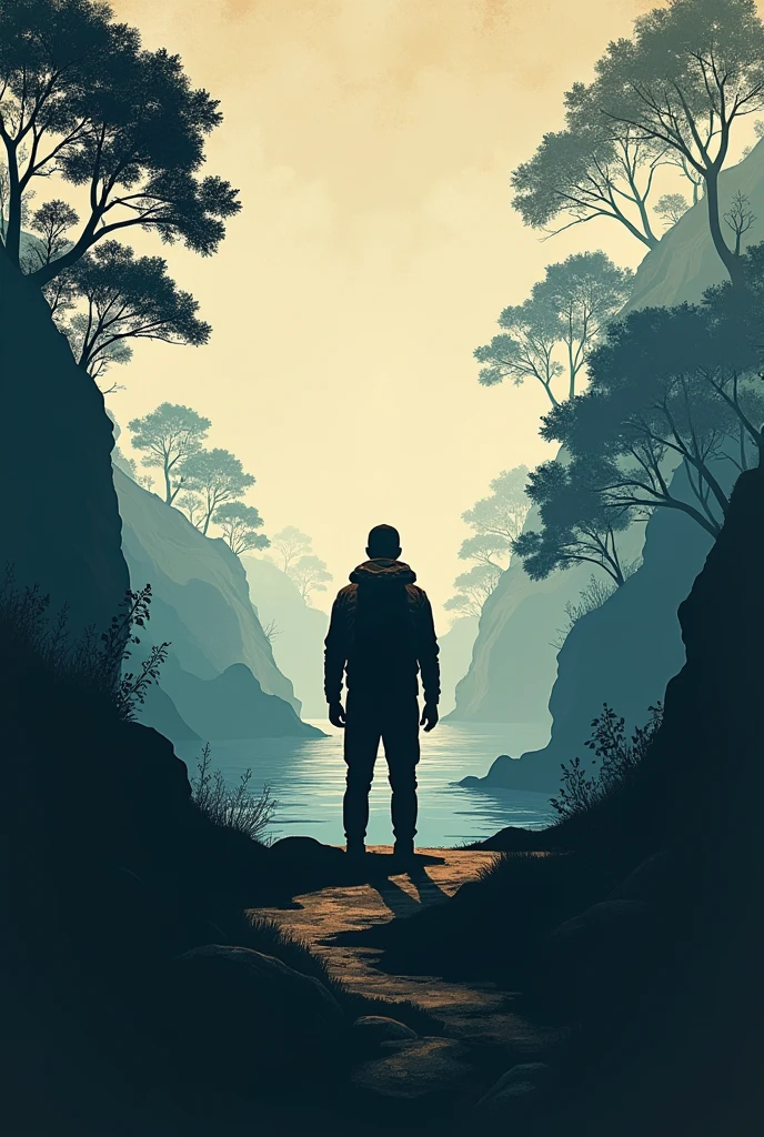 A poster for Andaman expedition with dark exploration aesthetic, make it minimalistic 

