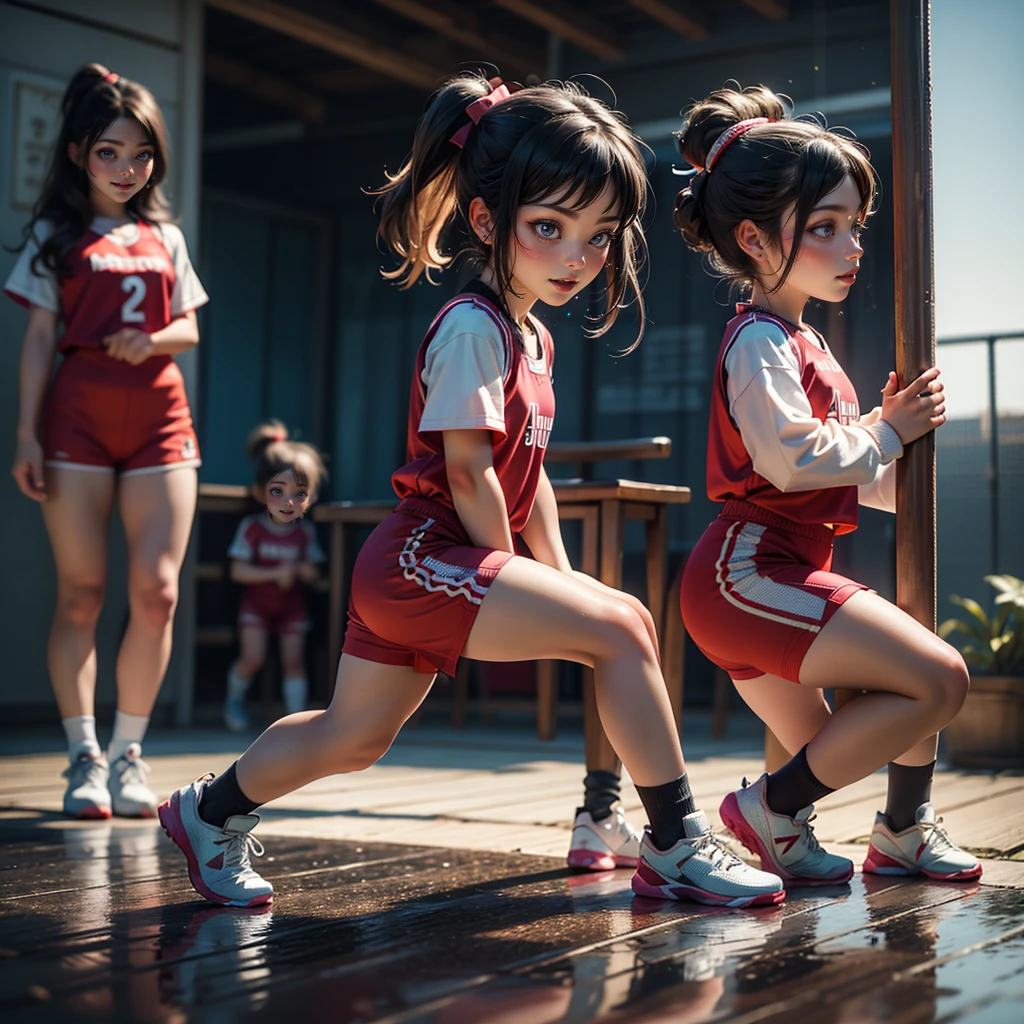 ExtremelyDetailed (((Athletes Team Kawaii Kids in a row:1.4))), Childish perfect face, Reflective Eyes, Detailed(Delicate Clothing textures), Corrected Leg to Foot Line, Corrected Perfect Hand, Dynamic Joyful Expressions LifeLike Rendering, ((Specular Reflection:1.28)), TopQuality 8K Ultra-detailed masterpiece (ProfessionalPhoto:1.37)(Acutance:0.8),(Luminism:1.22),