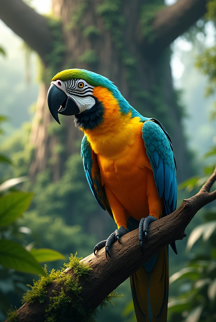 parrot on a ata tree. 