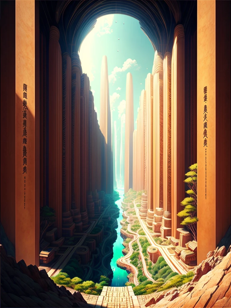 Best Quality，8k，Huge underground city，Underground Labyrinth，Anime Art，mysterious，universe，Super huge structure，Super huge torii，Multidimensional，A world beyond imagination，High Dimension，Fantasy，future，Different space，Nature，romantic，universe，A world beyond imagination，Dream world，New World，Huge river，masterpiece，最高masterpiece，perfection，