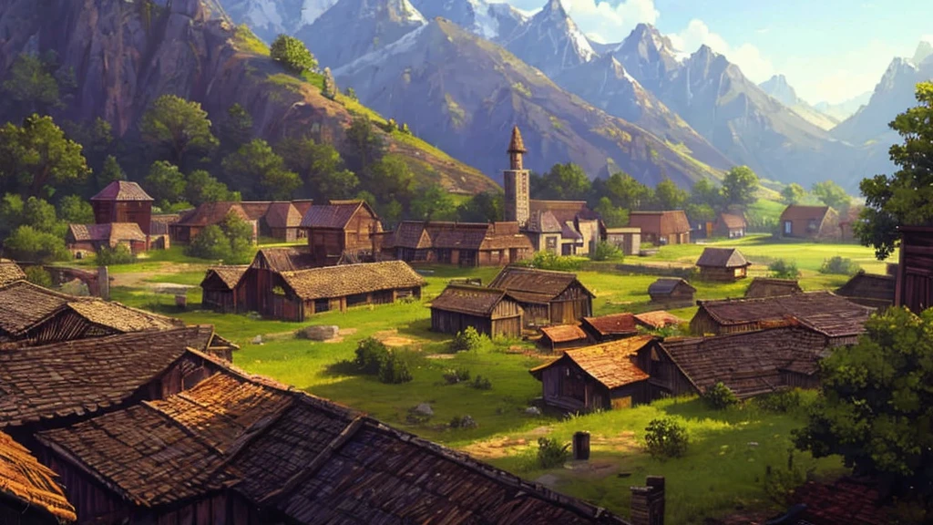 Old ruined wooden village