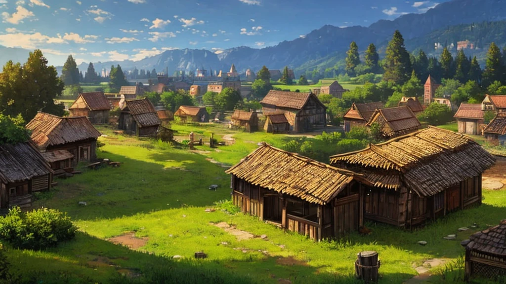 Old ruined wooden village