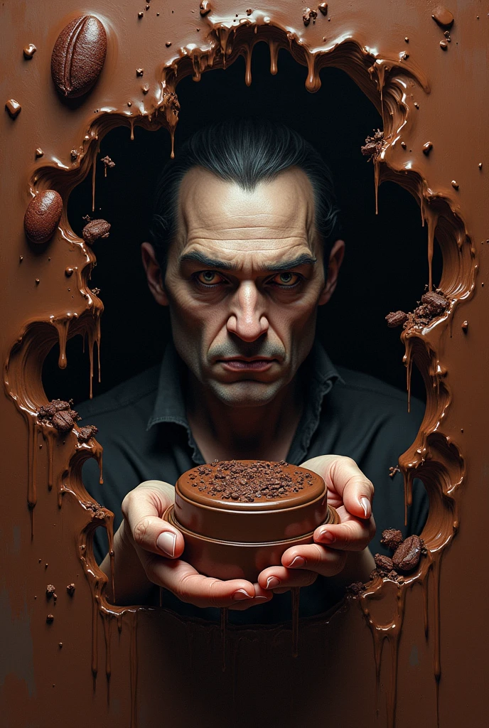 illustration of a psychopathe chocolat character