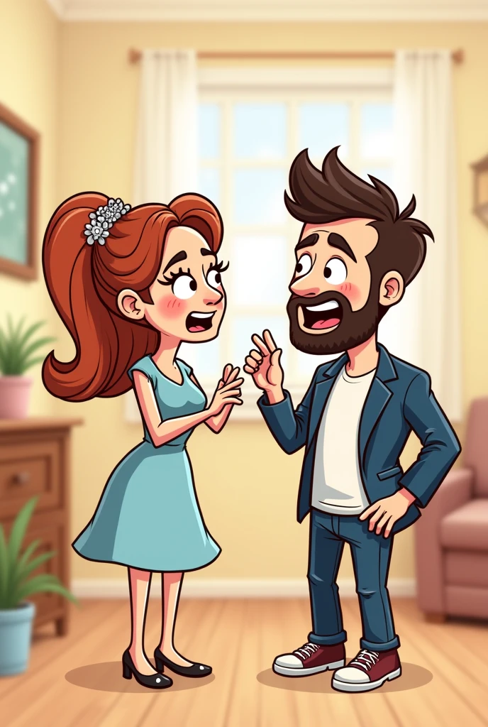 Cartoon new married couple Why don't you talk to me