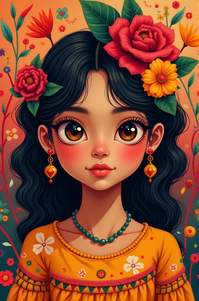 A color scheme of a Mexican girl