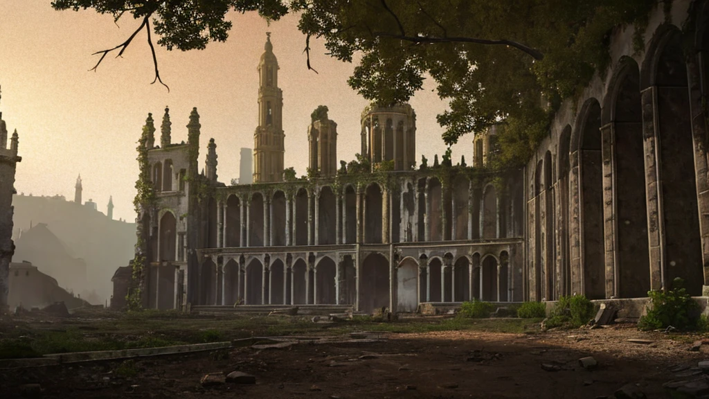 Scary old ruined castle. dirt, darkness.