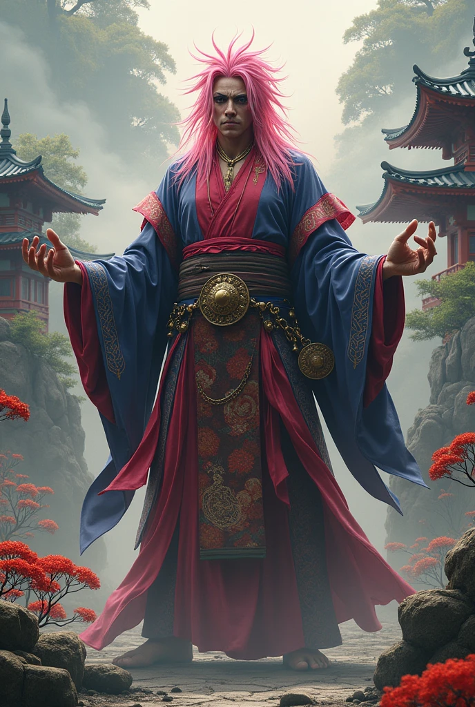 Big man　Four arms　Four eyes　Pink Hair　Shaman　Japanese　Two Block　Japanese style
