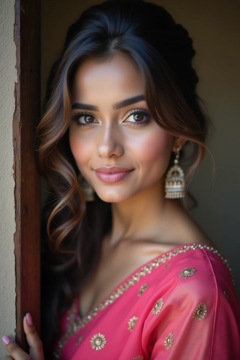  Indian women face future Collage looking into the camera portrait caused raw photo tops Makeup and Beautiful Indian Hot Girl Age 25 
White Face Cute Back Body Camera