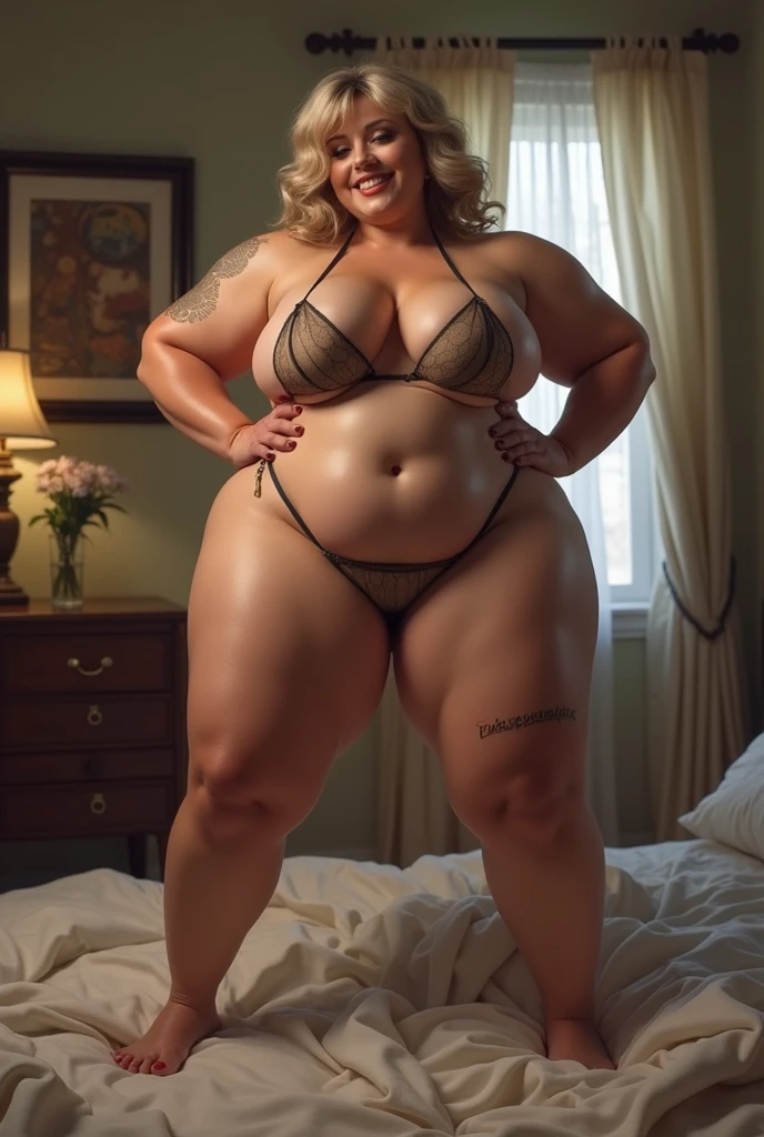 touch crotch、sexually inviting masturbation pose,bed room ,araffe 40yo woman in a sexy Invisibility costume posing for a picture, thicc, thick body, thicc build, thick thigs, large thighs, hyperrealistic full figure, exaggeratedly large physique, massive legs towering over you, thick, beautiful thick female, powerful and huge, thick legs, thick thighs, wide hips, oppai proportions, pawg