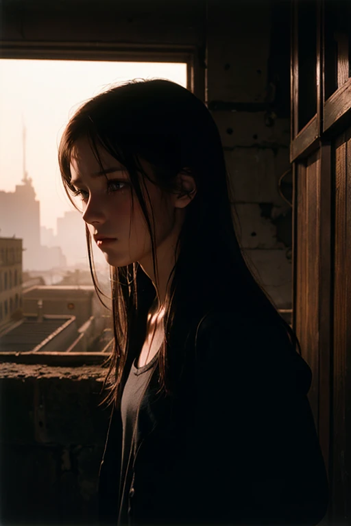 portrait of 1girl by Bill Henson,depressed,tears,streaming tears,ruins,shadows,dramatic lighting,sunset,
contemporary,dark,expressionism,dystopia,industrial,