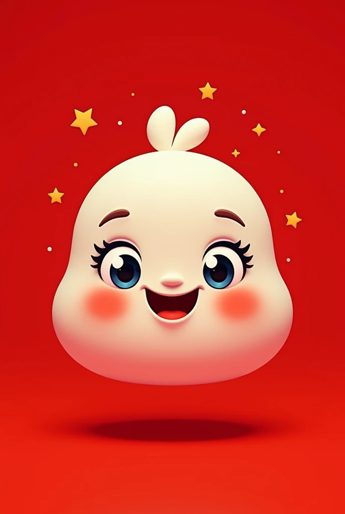 A movie pause thing with a cute face and a red background