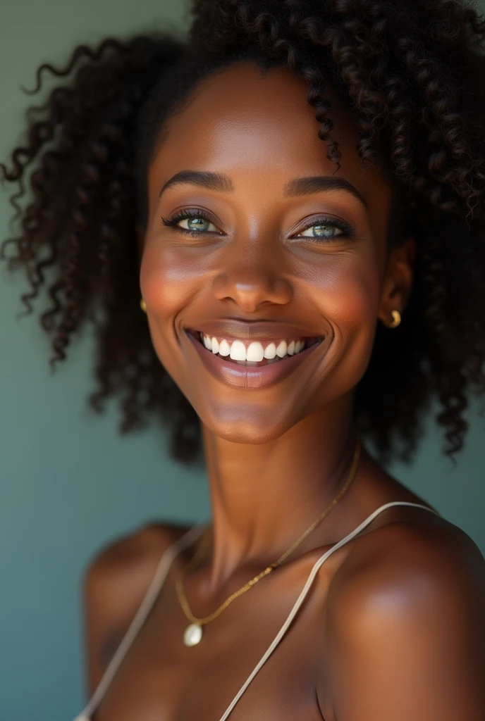 Sexy Beautiful Black Woman Blue Eyes 40 years old nice body happy
