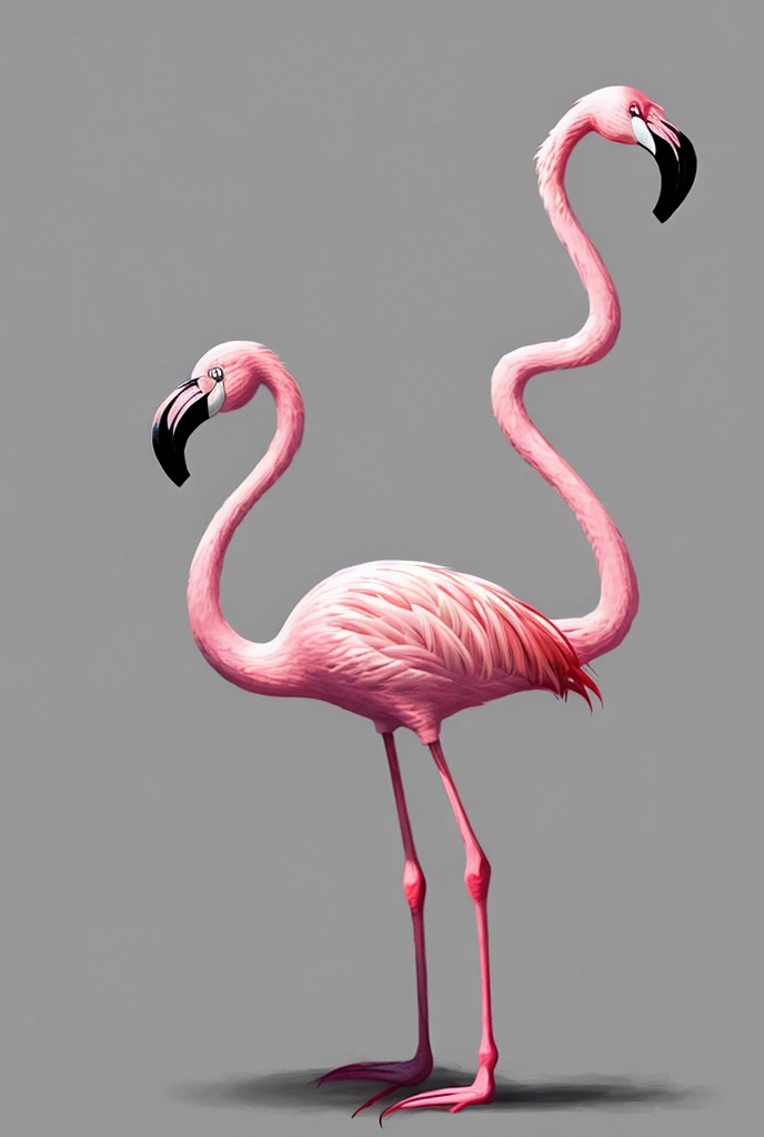 Purple flamingo that is angry