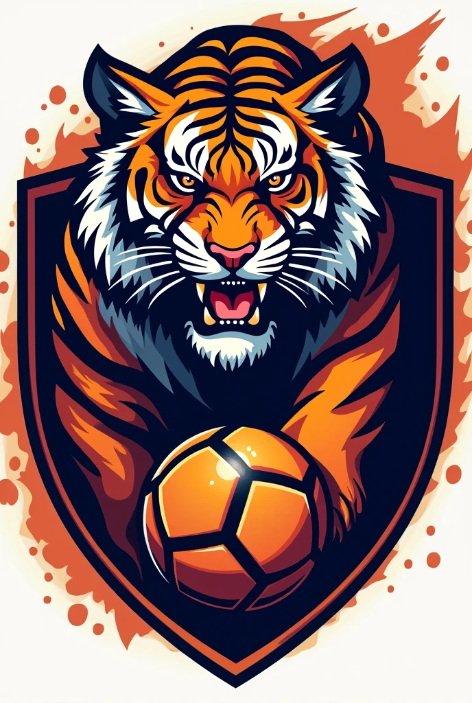 Emblem of a handball team, whose mascot is a tiger