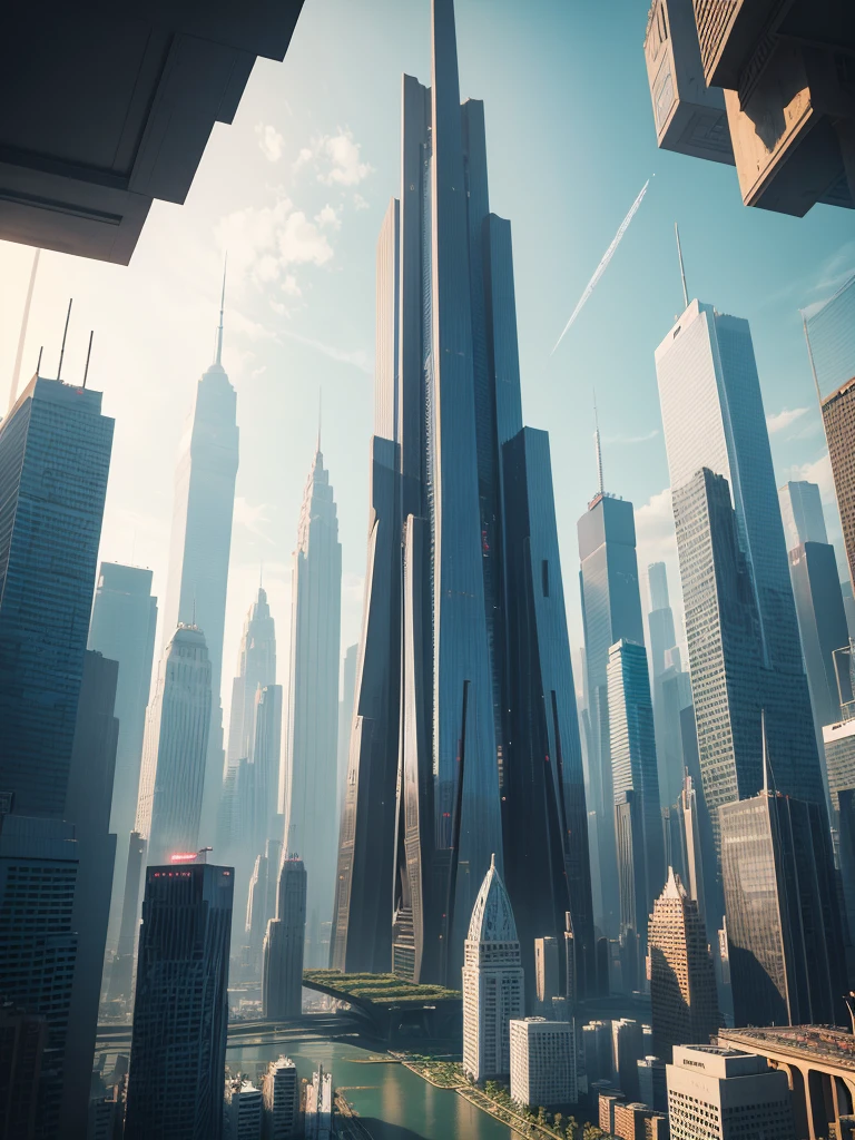 Skyscrapers line the ground,Future City,Best Quality,Super huge bridge,Building height100Double,SF,future world,Super huge torii,A world beyond imagination,cyber punk,8k,Super huge castle,Dream world,masterpiece